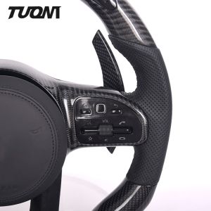 LED Mercedes Car Carbon Fiber Steering Wheel W204 Amg Benz Perforated Leather