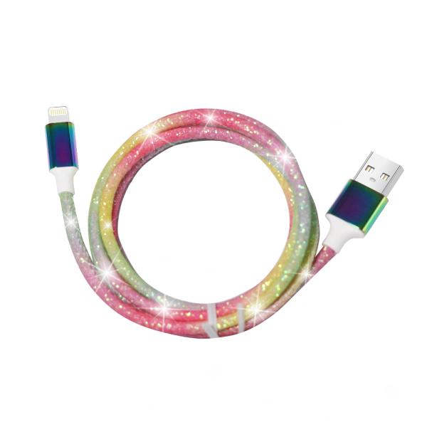 1m Length C-C20V3A 60W Max C-L 9V3A 27W Max Glowing Data Cable Metal Shell Leather Wrap for Elegant Durability