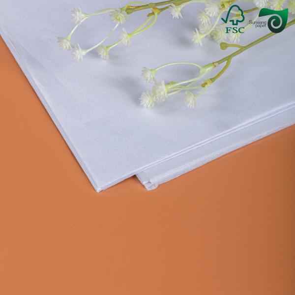 FSC 14gsm 15gsm 17gsm White Tissue Paper For Garment Wrapping Printable Moisture Proof