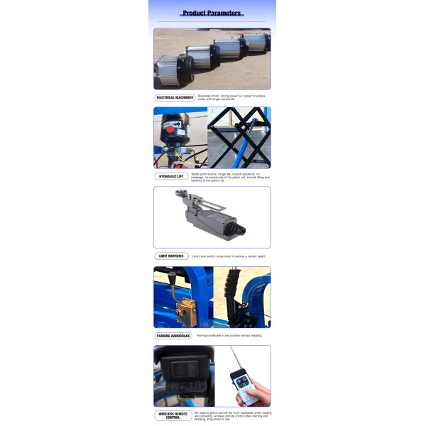 4m Hand Push Mobile Scissor Lift Platform AC Power Aerial Scissor Type Lift Tables