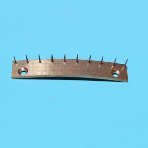 China Customized Textile Machine Parts Pin Plate With Radian Copper Plate Thick Needle Special Design on sale