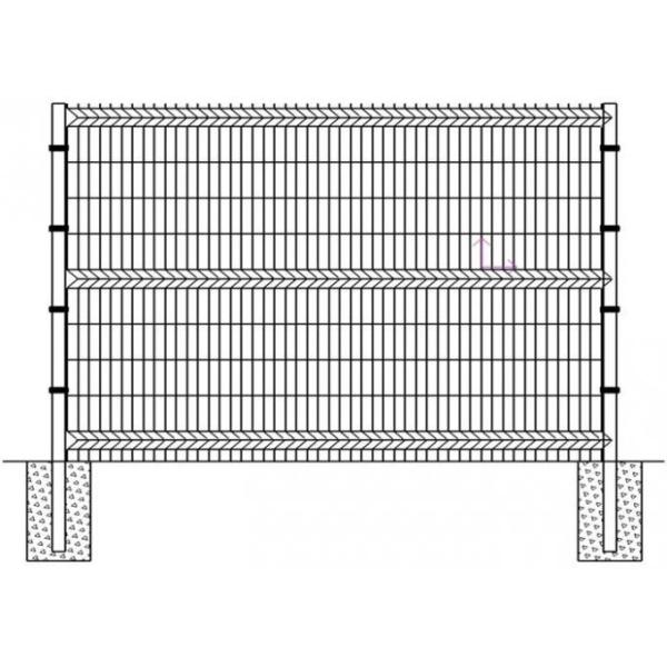 4ft X 6ft PVC Coated Welded Wire Mesh Panel With 3D Bending Curves Fencing