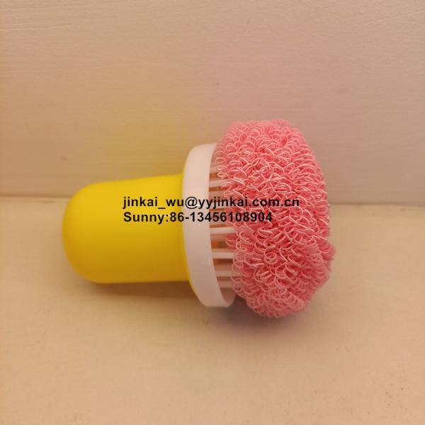 Nano Fiber Dish Scrubber Non-Scratch Scouring Pads for Non-Stick Cookware Ring Scourer, Assorted Colors 1pcs with 1handle