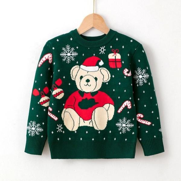 Winter Christmas Baby Knitted Sweaters Pullover Children Jumper Warm Knit Kids