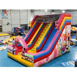 Customized Inflatable Slide Mickey And Minnie Inflatable Double Dry Slides