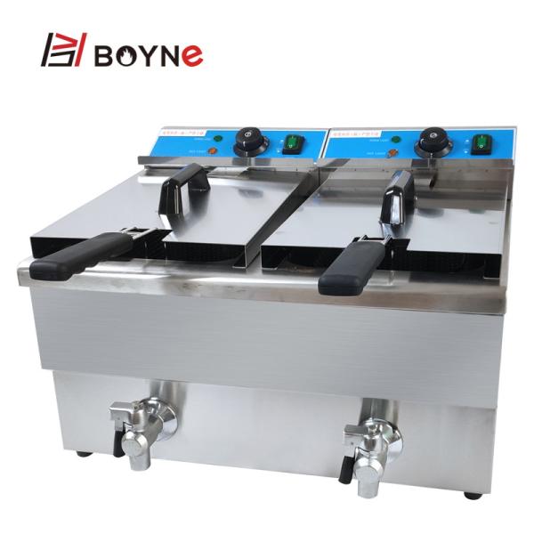 Buy 6.6kw Commercial Kitchen Cooking Equipment Electric Double Tank Fryer at wholesale prices