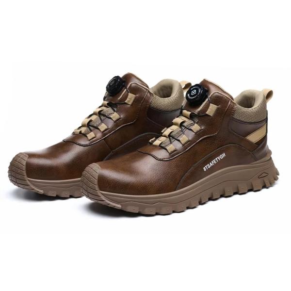 Men's Safety Shoes Kevlar Midsole Work Boots With Steel Toe And Rubber Sole