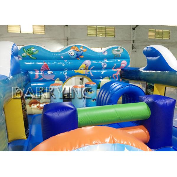 Seaworld Giant Commercial Inflatable Slide With Inflatable Bounce House Hand Printing