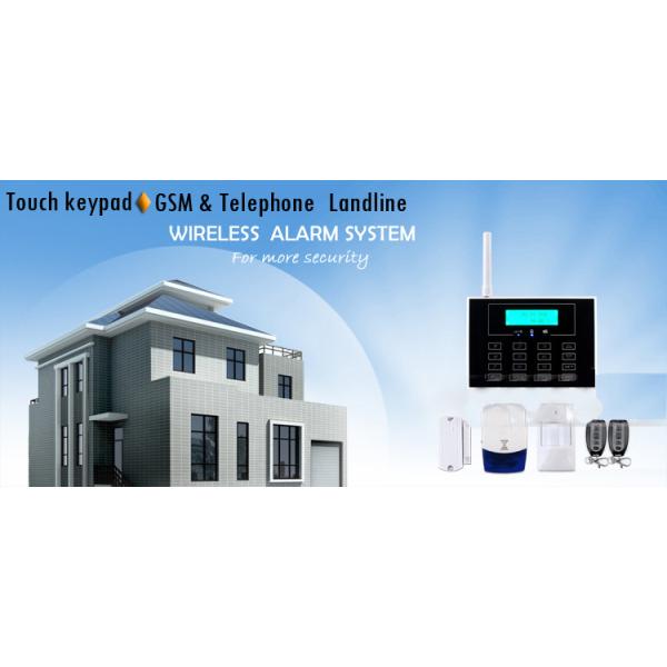 Dual Network LCD GSM PSTN Alarm Systems with touch keypad and wireless doorbell