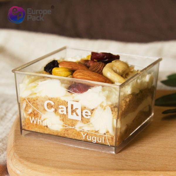 Buy Popular disposable ps 140ml square acrylic dessert cups clear plastic at wholesale prices