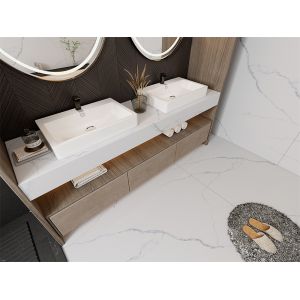 Acid-Resistant Carrara Matt Sintered Stone Slab 1420x2700mm