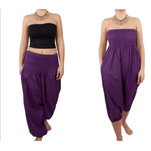 Purple Summer Women Jumpsuits And Rompers , Eco-Friendly Trousers