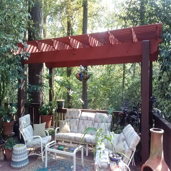 UV Resistance Aluminum WPC Pergola 3M Modern Wood Pergola Moisture Proof