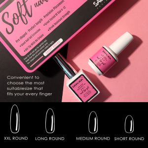 Almond Short Soft Gel X Nail Extension French Tip Box 500pcs Press on Short