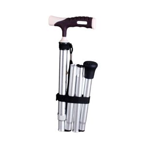 Indoor and Outdoor Applicable Scene Foldable Adjustable Cane in Brown White