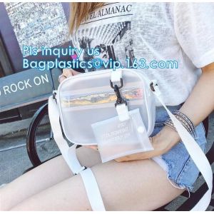 China Stadium Purse PVC Handbag Chain Crossbody Bag, holographic transparent pvc handbag korean crossbody jelly bag, Travel ma on sale