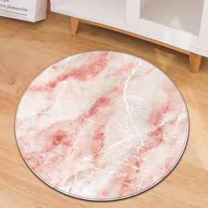 Living Room Circular Entryway Rugs Marble Pattern Office Desk Chair Mat