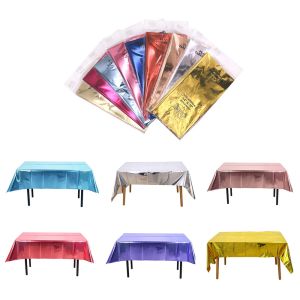 China 137x274cm Polyester Vinyl Foil Plastic Wedding Tablecloths on sale