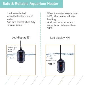 Adjustable 100W Automatic Aquarium Heater 13 Gallon