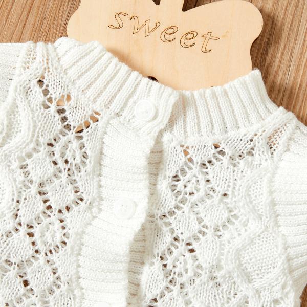 Cotton Newborn Infant Baby Clothes Boy Girl Knitted White Unisex Baby Summer Romper Onesie Bodysuit