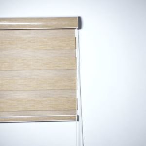 Dual Fabric Layers Zebra Office Curtains Horizontal Blinds