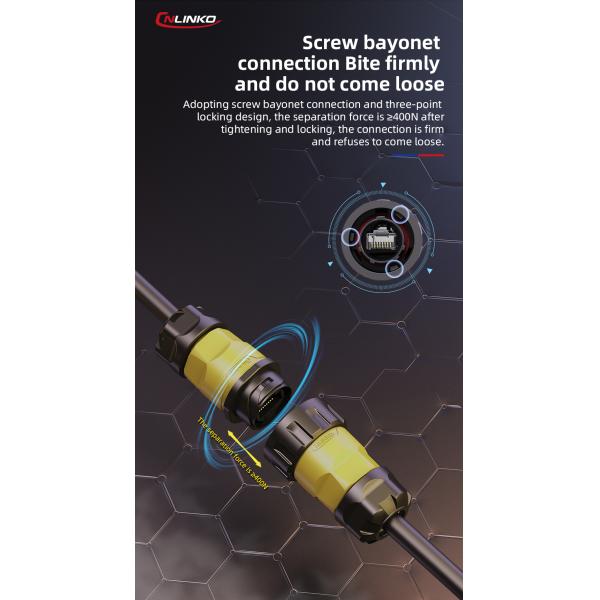 Cnlinko YM20 IP68 Waterproof RJ45 Quick Connector Electric Connectors Waterproof Cable Connector