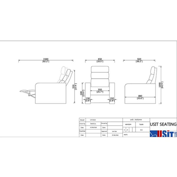 BS5852 Commercial Theater Seats Home Cinema Movie Sofa Chair With PP Armrest