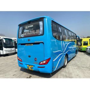 Used Kinglong Coach Bus LHD Front Engine XMQ6802 Yuchai Engine Second Hand Coach
