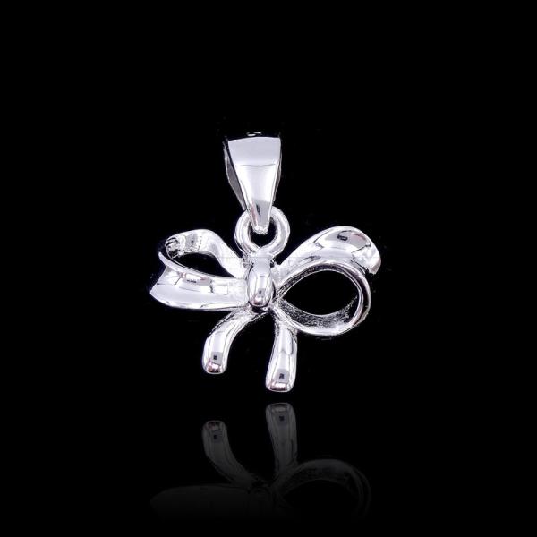 Buy Girls Rosette Shape Chunky Silver Pendant / Cute Fine Jewelry For Kid at wholesale prices