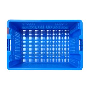 PP Supermarket Vegetable Storage Mesh Crate Plastic Nestable Basket for Fruit