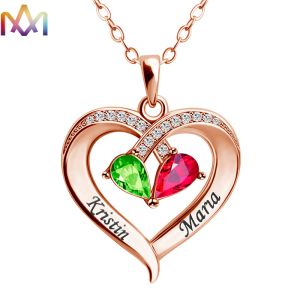 China Forever Together 22x33MM Heart Pendant Womens Engraved Necklace on sale