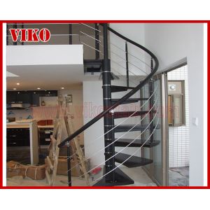Spiral StaircaseVH31S Tread Beech Aluminum Spiral Stainless Steel Stair Curved
