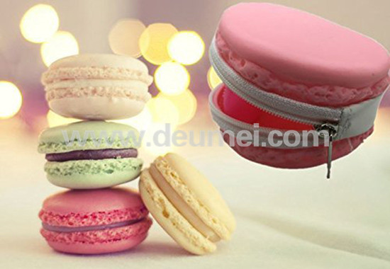 Buy Newly Promotional Macarons Kids Silicone Lady Purse Wallet with Zipper at wholesale prices