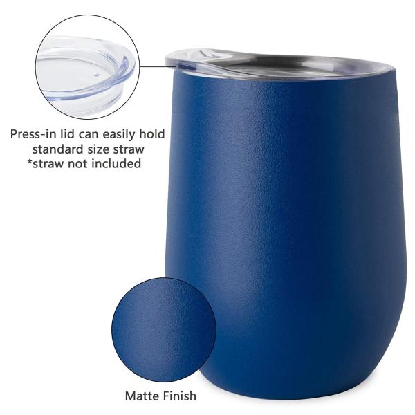 10oz 12oz Vacuum Tumbler Mug Powder Coating Double Walled Metal Thermal Wine Cup