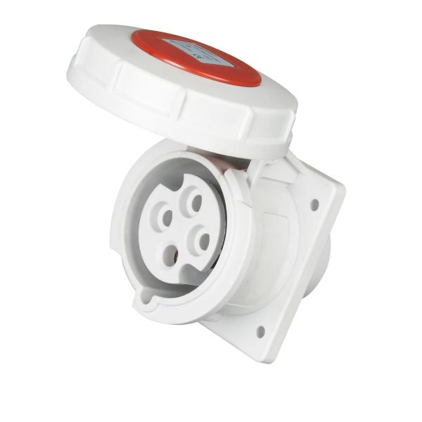 Buy Red Cover Industrial Plug Sockets 32Amp Rated Current Nylon Material at wholesale prices