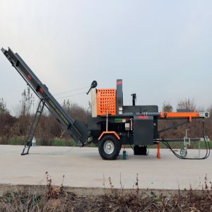 15 Ton Firewood Processor Log Splitter Gasoline Wood Splitting Machine for Heavy