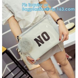 Disposable Waterproof Transparent Toiletry Clear Pvc Cosmetic Zipper Slider Bag,