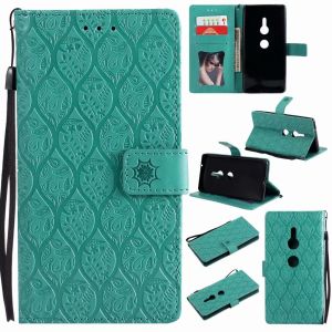 Sony XZ2 Leather Protective Case with Flower Embossed Pattern