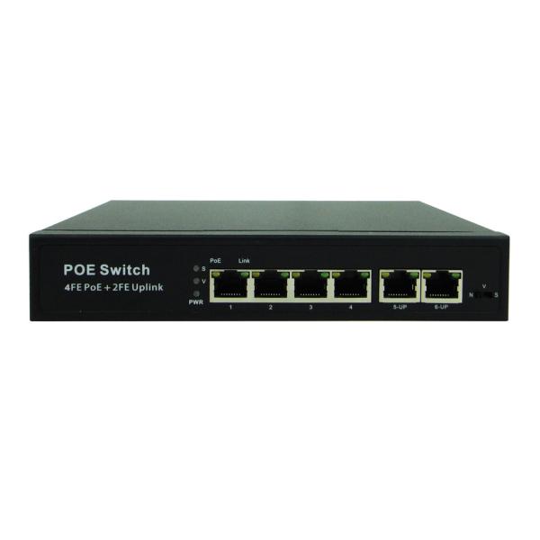 Buy Latest POE-S2004FB 4x100Mbps PoE + 2x100Mbps Uplink IEEE802.3af/at PoE Switch (80W Power Source) at wholesale prices