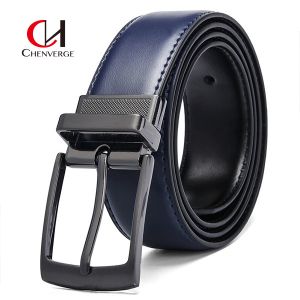 Wearable Leather Men'S Business Belt With Reversible Buckle