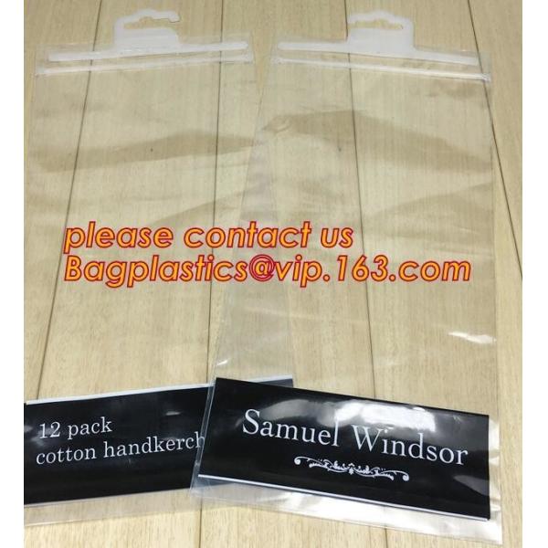 shirt packaging bags, Hanger frosted plastic bags,PVC plastic packaging bag hook