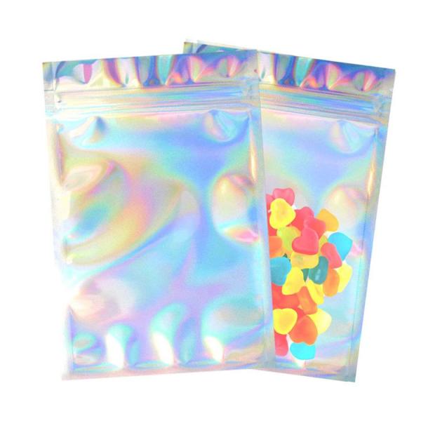 Buy Flat Holographic Aluminum Foil Bag Non Toxic Candy / Soap Use at wholesale prices