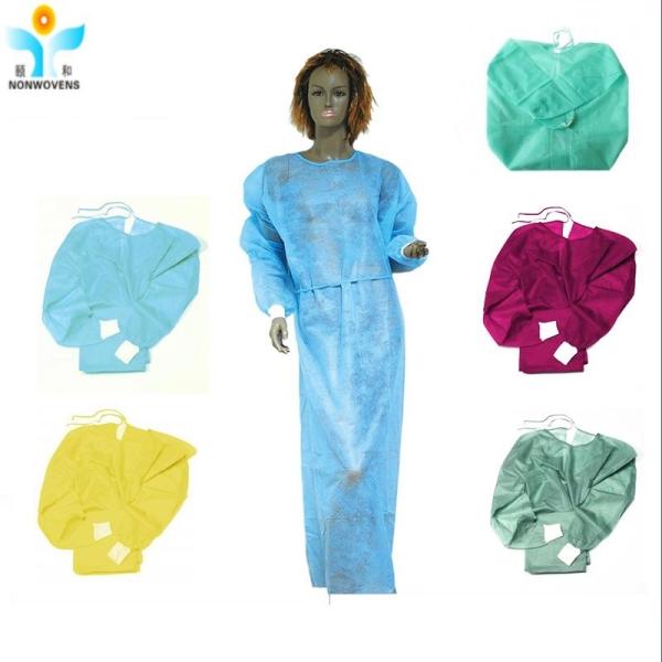 20gsm PP Disposable Isolation Gown 120*140cm Waterproof Spunbond Polypropylene Gown