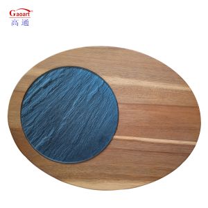 Sustainable Design Style Serving Tray with Tempered Cutting Board and Smooth