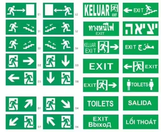 LED Emergency Lighting Fire Fighting Equipment Fire Exit Lamp Led Exit Sign Light Qihui Lighting3w 90