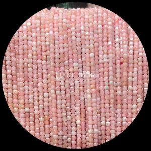Colorful Mini Cube Gemstone Beads Pink Opal and Green Agate Strands for DIY