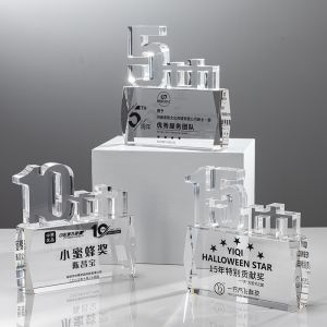 15th Anniversary Event Acrylic Award Custom Engraving For Achievement Celebratio