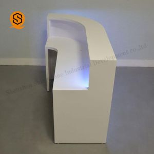 L Shaped Salon Reception Desk Led Executive Lounge Bar Counter