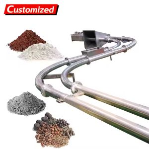 Quality Custom-made fully enclosed pipeline chain conveyor industrial tubular conveyor, suitable for cement, flour, and ash plant manufacturers. for sale