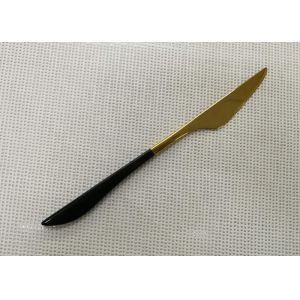 Color - plated Stainless Steel Flatware Sets of 4 Pieces Black Handles Gold